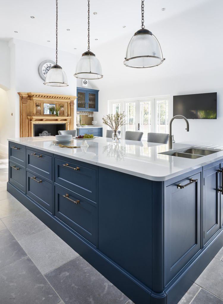 Blue Color Theme Modern Kitchen