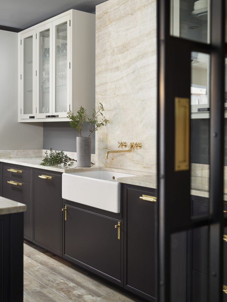 White Sink And Golden Faucet