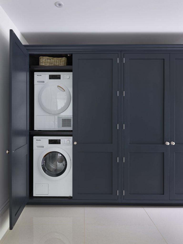 Dark Blue Cabinet For Washing Machine