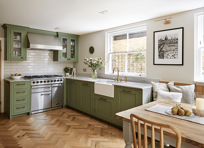 small green kitchen