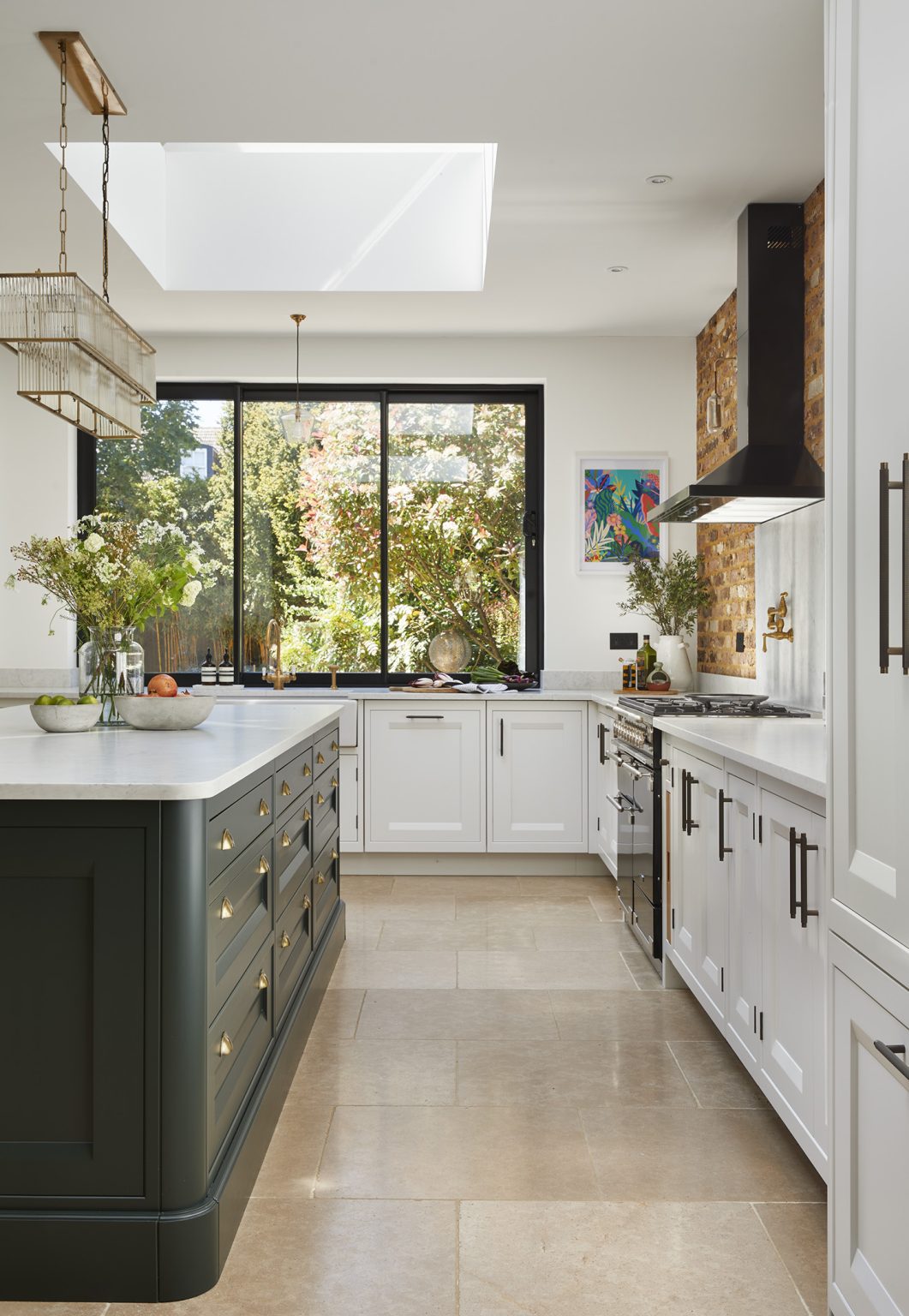 White And Green Cabinetry