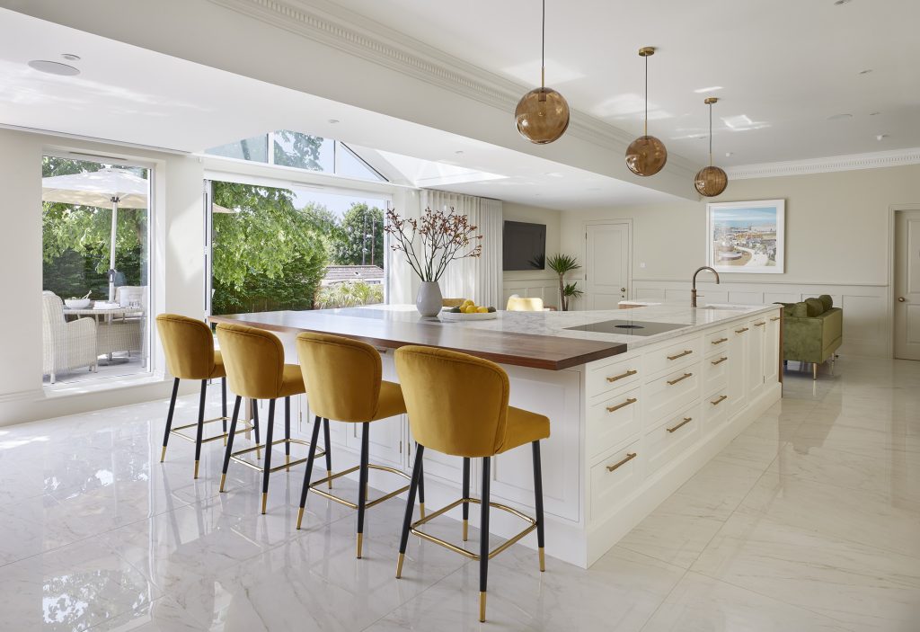 spacious white kitchen cabinetry