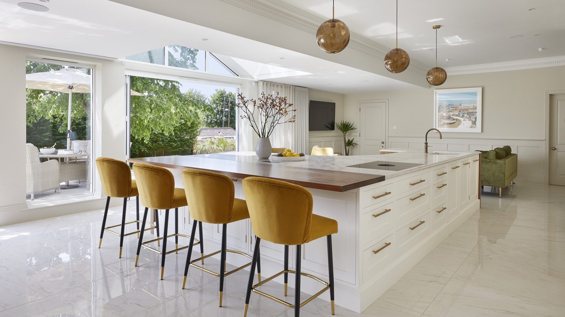 spacious white kitchen cabinetry