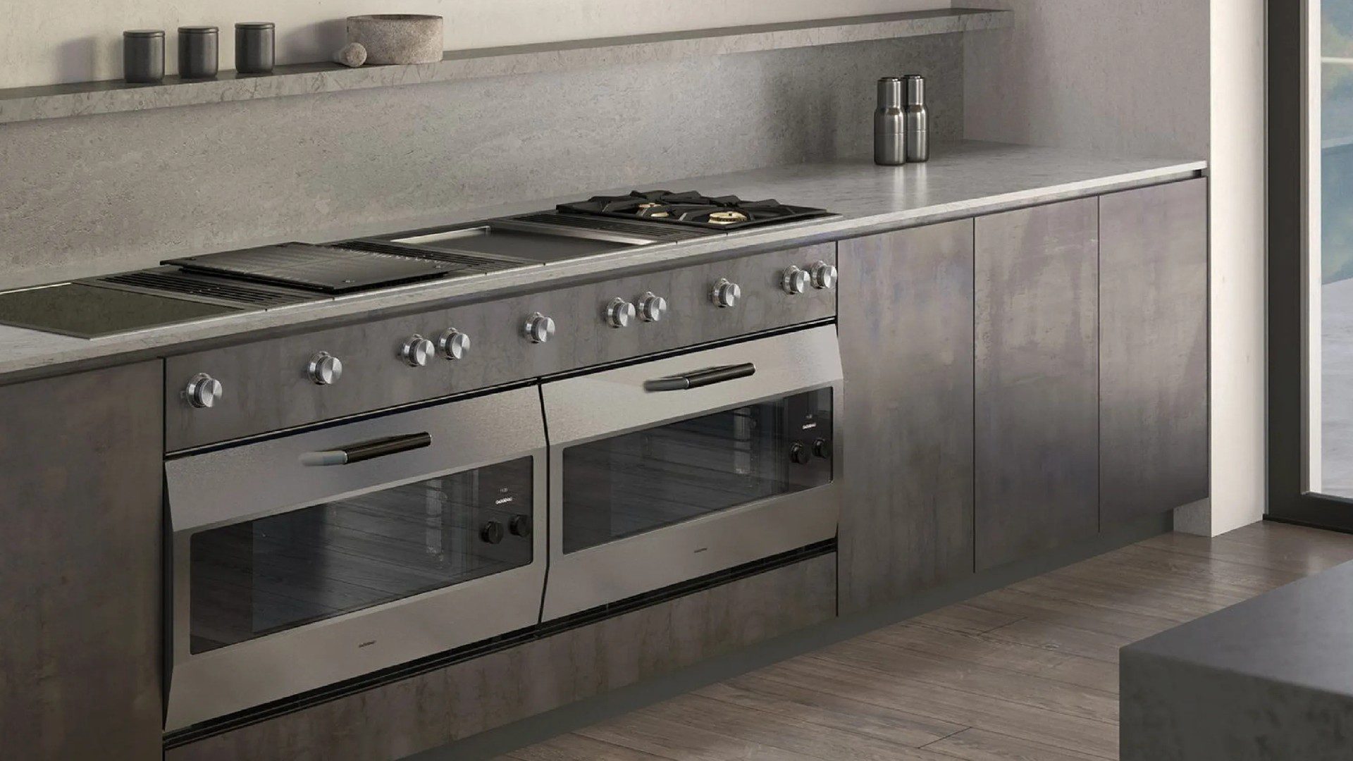 modern grey stone kitchen design